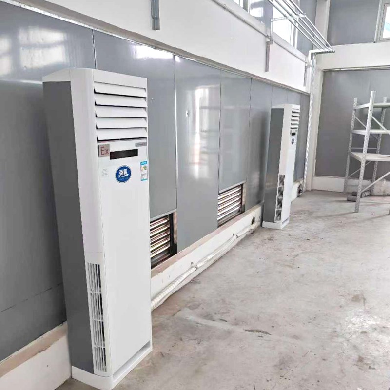 英騰3匹柜機安裝現場 垃圾處理廠使用